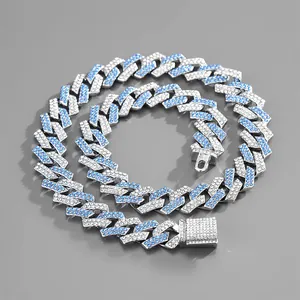 Collana a Catena Miami Cuban Link Iced Out per Uomo Donna Hip Hop in Lega con Strass Completi Catena Spessa Gioielli Streetwear