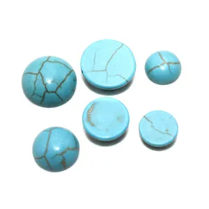 Blaue synthetische Türkis-Cabochons mit braunen Adern für die Schmuckherstellung
