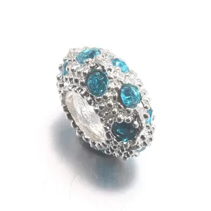 Breloques Vintage en Alliage avec Strass à Grand Trou pour la Fabrication de Bracelets et Colliers DIY Accessoires de Bijoux