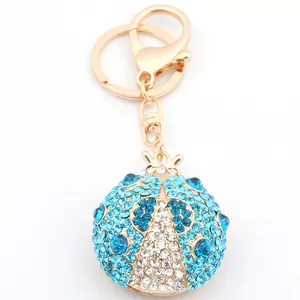 Porte-Clés Coccinelle Créatif Incrusté de Strass Scarabée Anneau de Clé de Voiture Pendentif de Sac Bijoux Cadeau Pour Femmes Filles