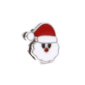 Perle charm Père Noël en émail pour bracelets DIY avec design festif de Noël
