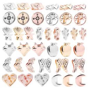 Breloques en Alliage pour Fabrication de Bijoux DIY Accessoire de Bracelet Collier Lune Boussole Hippocampe Étoile de Mer Cœur Ailes Arbre Vie