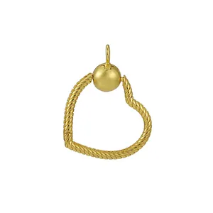 Pendentif en Forme de Cœur en Alliage DIY Texture de Serpent Charme de Collier pour Femmes Accessoire Bijoux Or Argent Rose
