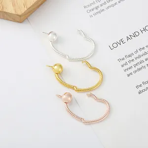 Pendentifs collier DIY en argent or et or rose avec motif de texture en spirale
