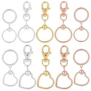 Porte-clés en Métal Alliage Coeur Cercle Charme de Sac Texture Serpent Fermoir Mousqueton Accessoire DIY Or Argent Or Rose Femmes