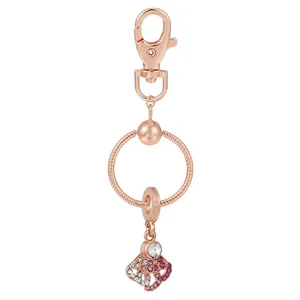 Porte-clés étoile de mer en or rose avec strass dégradés et fermoir mousqueton