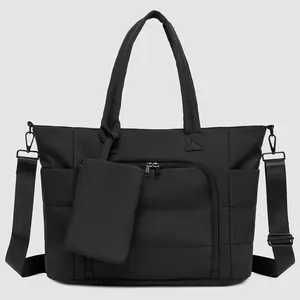 Women's Insulated Lunch Tote Bag Multi-Compartment Work Handbag with Detachable Pouch