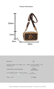 Tabella taglie con dimensioni 19x11x6cm e tracolla da 120cm per borsa a tracolla