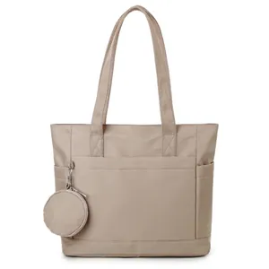 Borsa Tote da Donna in Nylon ad Alta Capacità Impermeabile Borsa a Tracolla Pendolare Con Portamonete Rotondo Borsa Minimalista Viaggio