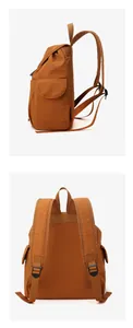 Dettaglio zaino in nylon impermeabile con tasche laterali e cerniera posteriore nascosta