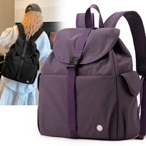 Zaino in Nylon Impermeabile da Donna Grande Capacità Casual Viaggio Borsa da Scuola Con Chiusura a Fibbia Per Studenti