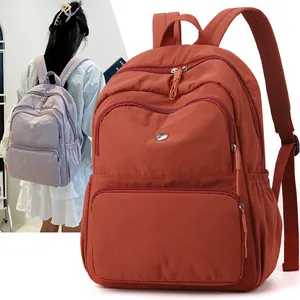 Zaino da viaggio in nylon da donna con tasche multiple e spallacci resistenti e ampi