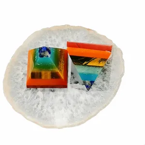 Pirámide de Orgonita de Cristal de Ágata Natural Chakra Piedra de Curación Para Meditación Decoración Hogar Oficina Solo Colgante