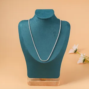 Collier Chaîne de Serpent Plaqué Argent Avec Fermoir Coeur Boule Bijoux Minimalistes Base pour Femme Cadeau
