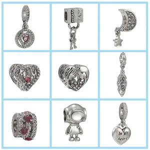Breloque Cœur Mom En Alliage Étoile Lune Plume Pendante Pour Fabrication De Bracelet Collier DIY Accessoires Bijoux Femme