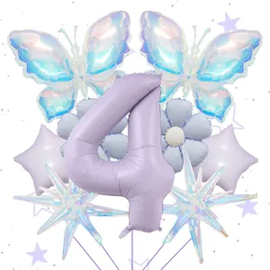 Traumhaftes Schmetterling und Gänseblümchen Ballon Set für den 4. Geburtstag Deko Set