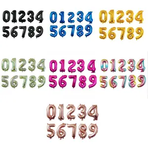 Ballons chiffres de 32 pouces en aluminium de diverses couleurs pour décoration
