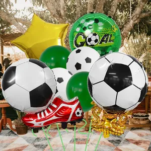 Kit decorazioni calcio con palloncini a trofeo in oro e lattice per feste sportive