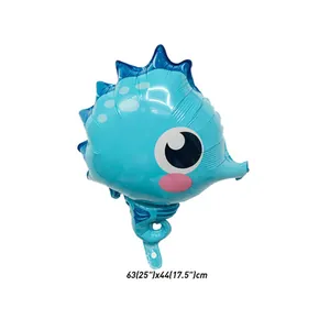 Globo de papel de aluminio de caballito de mar azul para fiesta de niños 63x44cm