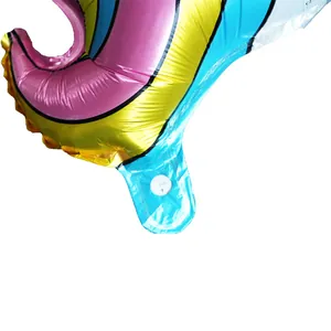 Rainbow unicorn head foil balloon for birthday party decor with self-sealing valve