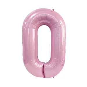 Large 40 inch pink number 0 aluminum foil balloon for birthday party and celebration