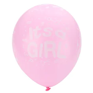 Rosa It's a Girl Latexballon mit Babysymbolen für die Dekoration der Babyparty-Feier