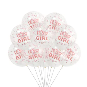 Durchsichtige Luftballons mit It's a Girl Aufdruck für Babyparty-Dekorationen