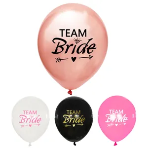 Rose Gold White Team Bride Balloons Latex Bachelorette Party Decorations Wedding Bridal Shower Supplies Hen Party Supplies