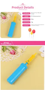 Detailed specifications for the 27cm manual double-action balloon pump with PP material