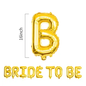 Set di palloncini dorati Bride to Be da 16 pollici per decorazioni addio al nubilato