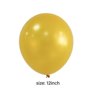 Close-up of a 12-inch metallic gold latex balloon for birthday party decorations