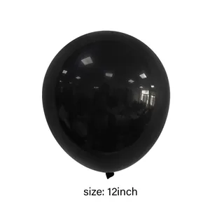 Detail showing 12-inch glossy black latex balloon with high-shine reflective finish