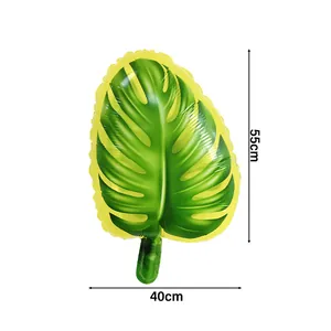 Vue détaillée d'un ballon en aluminium en forme de feuille de tortue, taille 55x40 cm