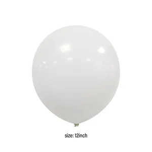 Detailed close-up of a 12-inch white latex balloon for first birthday party decorations