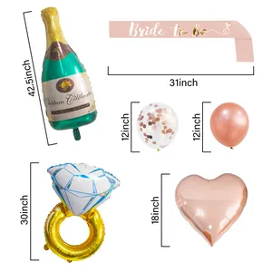 Kit addobbi addio al nubilato con misure palloncino champagne e anello di diamante