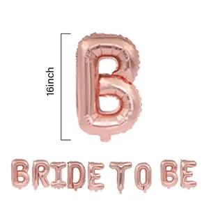 Dettaglio del palloncino lettera B in alluminio oro rosa da 16 pollici per Bride To Be