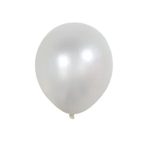 Detail of a pearlescent white inflated latex balloon for bridal shower party decorations