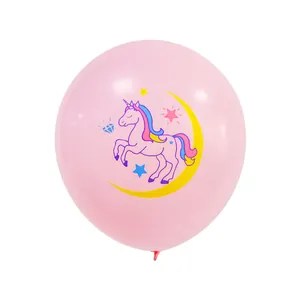 12-inch pink unicorn moon latex balloon for kids birthday and wedding party decoration