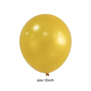 Detail of 12-inch metallic gold latex balloon for birthday party and wedding decoration