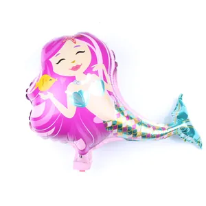 Mini cartoon mermaid princess foil balloon for children's birthday party decoration