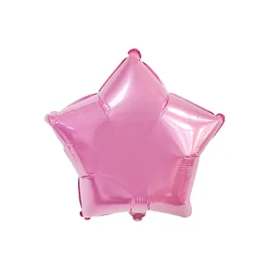 Pink star-shaped aluminum foil balloon with metallic finish for party decorations