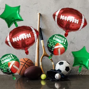 Kit de ballons de football américain en aluminium avec étoiles pour décoration de fête