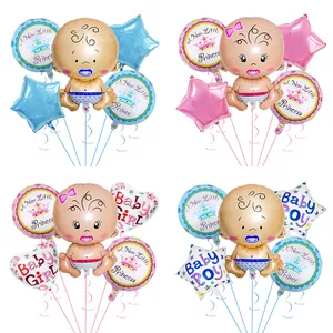 Kit de ballons baby shower en aluminium avec motifs de couronne prince et princesse