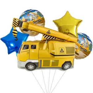 Set di palloncini per cantiere con gru e stelle per decorazione festa di compleanno