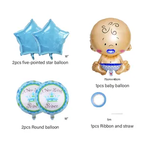 Kit de ballons baby shower bleu sur le thème petit prince pour décoration de fête garçon