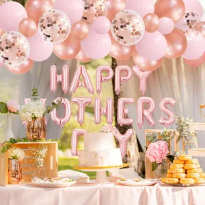 Roségoldenes Happy Mother's Day Ballon-Set mit Latexballons für Muttertagsdekoration