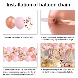 Schritt-für-Schritt-Anleitung für Muttertags-Ballonbogen mit roségoldenen Latexballons