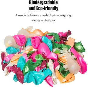 Eco-friendly biodegradable latex balloons in various vibrant colors for party decoration