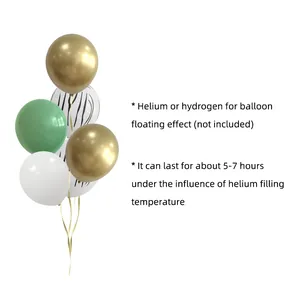 5-teiliges Dschungel-Ballon-Set mit Zebramuster und Goldbändern für Safari-Party-Deko