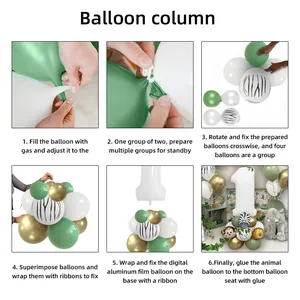 Schritt-für-Schritt-Anleitung für eine Dschungel-Ballonsäule mit Tier-Folienballons